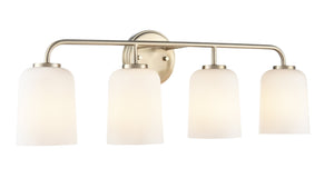 Vanity Fixtures 4 Lamps Laphia Vanity Light - Modern Gold - Etched Opal Glass - 28in. Wide
