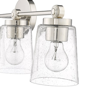 Vanity Fixtures 4 Lamps Lauryn Vanity Light - Polished Nickel - Clear Seeded Glass - 30.5in. Wide