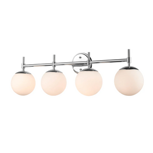 Vanity Fixtures 4 Lamps Redondo Vanity Light - Chrome - Opal Glass - 33in. Wide