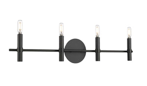 Vanity Fixtures 4 Lamps Skyva Vanity Light - Matte Black -  Glass - 31.5in. Wide