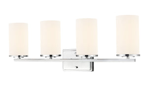 Vanity Fixtures 4 Lamps Verlana Vanity Light - Chrome - Etched White Glass - 27.75in. Wide