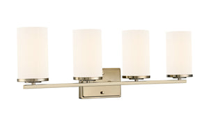 Vanity Fixtures 4 Lamps Verlana Vanity Light - Modern Gold - Etched White Glass - 27.75in. Wide