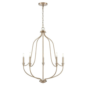 Chandeliers 5 Lamp Senoia Chandelier - Modern Gold - 25in Diameter - E12 Candelabra Base