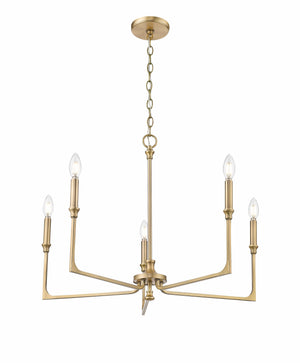 Chandeliers 5 Lamps Azara Chandelier - Vintage Brass -  Glass - 28in Diameter - E12 Candelabra Base
