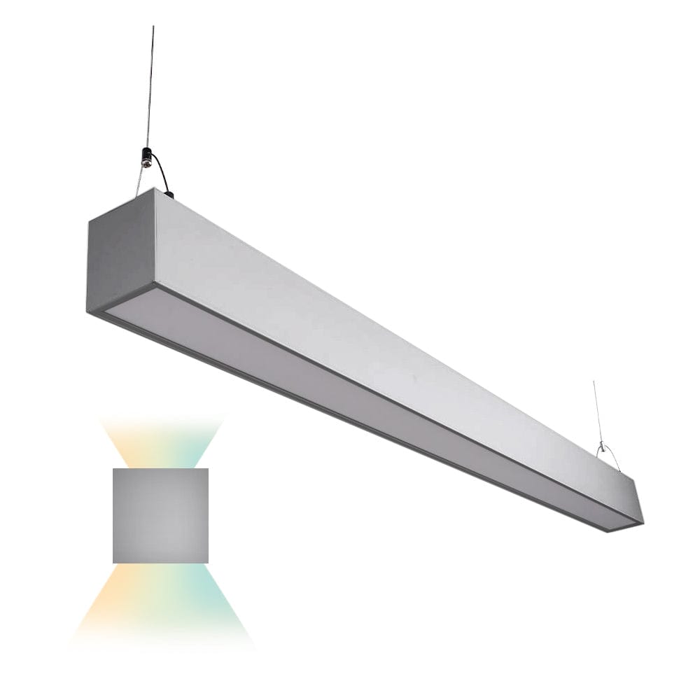 50W LED Linear Up & Down Suspension Light Fixture / 3K/4K/5K CCT / Sil