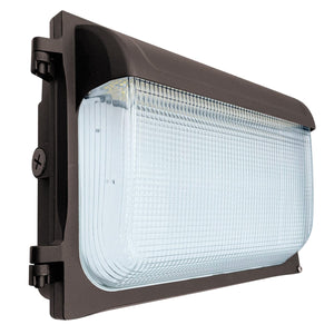 LED Wall Packs 60W/40W/30W High Voltage LED Slim Wall Pack / 3K/4K/5K CCT / Dusk-to-Dawn Photocell / Glass Lens / 277-480VAC / Bronze