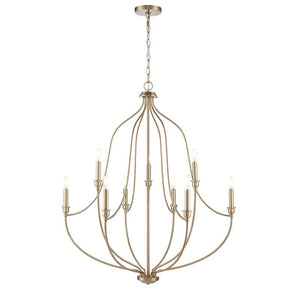 Chandeliers 9 Lamp Senoia Chandelier - Modern Gold - 32.5in Diameter - E12 Candelabra Base