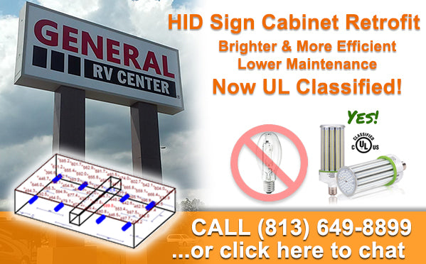 UL Classified LED Corn Lights for HID Sign Retrofit