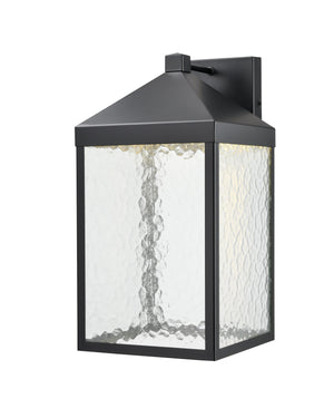 LED Wall Lamps Aaron Outdoor Wall Lamp - Powder Coated Black - Clear Textured Glass - 12W Integrated LED Module - 1300 Lm - 10.5in. Extension - 3000K Warm White