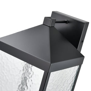 LED Wall Lamps Aaron Outdoor Wall Lamp - Powder Coated Black - Clear Textured Glass - 12W Integrated LED Module - 1300 Lm - 10.5in. Extension - 3000K Warm White