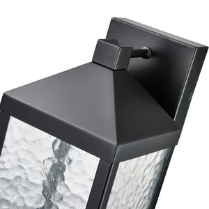 LED Wall Lamps Aaron Outdoor Wall Lamp - Powder Coated Black - Clear Textured Glass - 8W Integrated LED Module - 700 Lm - 7.5in. Extension - 3000K Warm White