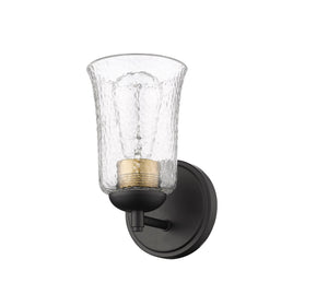 Wall Sconces Abilene Wall Sconce - Matte Black - Clear Chiseled Glass - 6in. Extension - E26 Medium Base