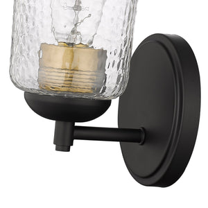 Wall Sconces Abilene Wall Sconce - Matte Black - Clear Chiseled Glass - 6in. Extension - E26 Medium Base