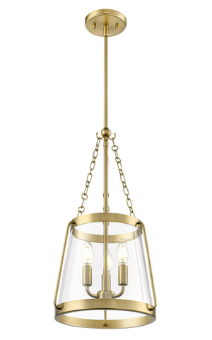 Pendant Fixtures Adabella Pendant Fixture - Vintage Brass - Clear Glass - 11.75in. Diameter - E12 Candelabra Base