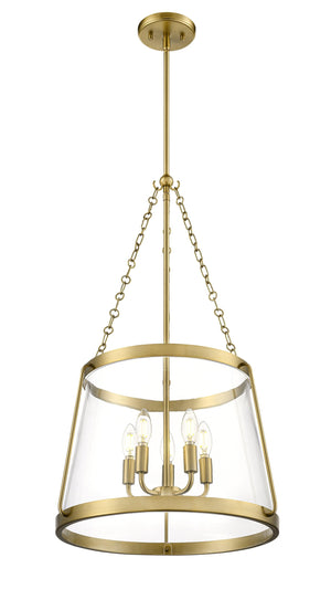 Pendant Fixtures Adabella Pendant Fixture - Vintage Brass - Clear Glass - 17.75in. Diameter - E12 Candelabra Base