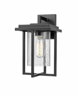 Wall Sconces Adair Outdoor Wall Sconce - Powder Coated Black - Clear Seeded Glass - 9.375in. Extension - E26 Medium Base