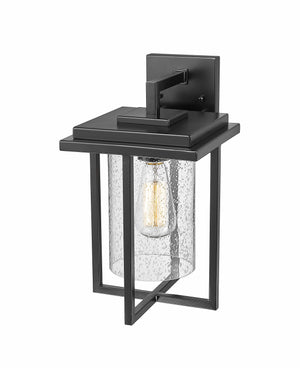 Wall Sconces Adair Outdoor Wall Sconce - Powder Coated Black - Clear Seeded Glass - 9.375in. Extension - E26 Medium Base