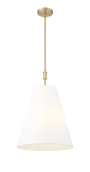 Pendant Fixtures Adorra Pendant Fixture - Vintage Brass - White Fabric Shade - 16in. Diameter - E12 Candelabra Base