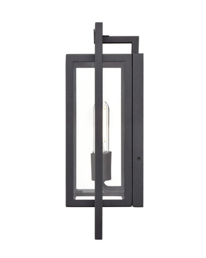 Wall Sconces Agatha Outdoor Wall Sconce - Textured Black - Clear Glass - 5.6in. Extension - E26 Medium Base