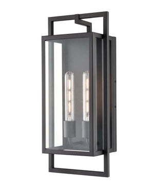 Wall Sconces Agatha Outdoor Wall Sconce - Textured Black - Clear Glass - 6.1in. Extension - E26 Medium Base