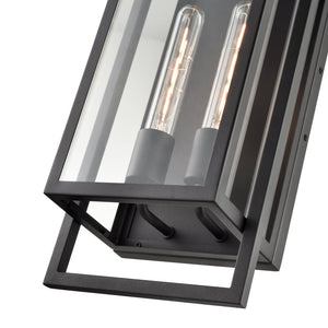 Wall Sconces Agatha Outdoor Wall Sconce - Textured Black - Clear Glass - 6.1in. Extension - E26 Medium Base