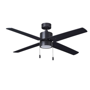 Ceiling Fan Aldea 4-Blade Indoor Ceiling Fan - Black Finish - Black Blade - 52in. Sweep - 16W Integrated LED Module