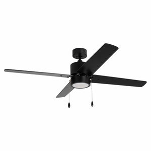 Ceiling Fan Aldea 4-Blade Indoor Ceiling Fan - Matte Black Finish - Matte Black Blade - 52in. Sweep - 16W Integrated LED Module