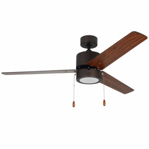 Ceiling Fan Aldea II 3-Blade Indoor Ceiling Fan - Oil Rubbed Bronze Finish - Walnut Blade - 52in. Sweep - 16W Integrated LED Module