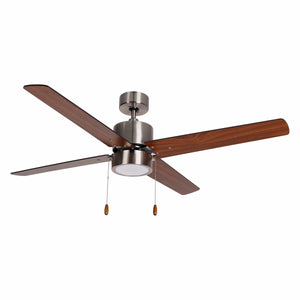Ceiling Fan Aldea IV 4-Blade Indoor Ceiling Fan - Brushed Nickel Finish - Walnut Blade - 52in. Sweep - 15W Integrated LED Module