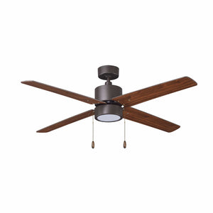 Ceiling Fan Aldea IV 4-Blade Indoor Ceiling Fan - Oil Rubbed Bronze Finish - Walnut Blade - 52in. Sweep - 15W Integrated LED Module