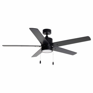 Ceiling Fan Aldea V 5-Blade Indoor Ceiling Fan - Matte Black Finish - Matte Black Blade - 52in. Sweep - 16W Integrated LED Module