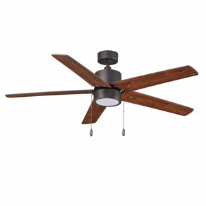 Ceiling Fan Aldea V 5-Blade Indoor Ceiling Fan - Oil Rubbed Bronze Finish - Walnut Blade - 52in. Sweep - 16W Integrated LED Module