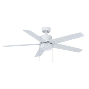Ceiling Fan Aldea V 5-Blade Indoor Ceiling Fan - White Finish - White Blade - 52in. Sweep - 16W Integrated LED Module