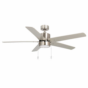 Ceiling Fan Aldea VI 5-Blade Indoor Ceiling Fan - Brushed Nickel Finish - Brushed Nickel Blade - 52in. Sweep - 16W Integrated LED Module