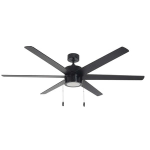 Ceiling Fan Aldea X 6-Blade Indoor Ceiling Fan - Black Finish - Black Blade - 60in. Sweep - 17W Integrated LED Module