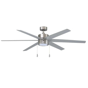 Ceiling Fan Aldea X 6-Blade Indoor Ceiling Fan - Brushed Nickel Finish - Brushed Nickel Blade - 60in. Sweep - 17W Integrated LED Module