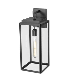 Wall Sconces Alpharetta Outdoor Wall Sconce - Powder Coated Black - Clear Glass - 8.5in. Extension - E26 Medium Base