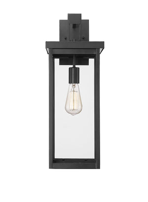 Wall Sconces Barkeley Outdoor Wall Sconce - Powder Coated Black - Clear Glass - 9.5in. Extension - E26 Medium Base