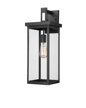 Wall Sconces Barkeley Outdoor Wall Sconce - Powder Coated Black - Clear Glass - 9.5in. Extension - E26 Medium Base
