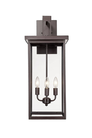 Wall Sconces Barkeley Outdoor Wall Sconce - Powder Coated Bronze - Clear Glass - 12in. Extension - E26 Candelabra Base