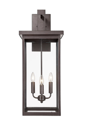 Wall Sconces Barkeley Outdoor Wall Sconce - Powder Coated Bronze - Clear Glass - 13in. Extension - E26 Candelabra Base