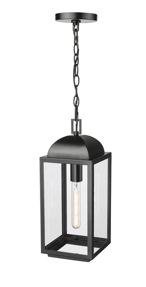 Pendant Fixtures Beaufort Outdoor Hanging Lantern - Powder Coated Black - Clear Glass - 7in. Diameter - E26 Medium Base