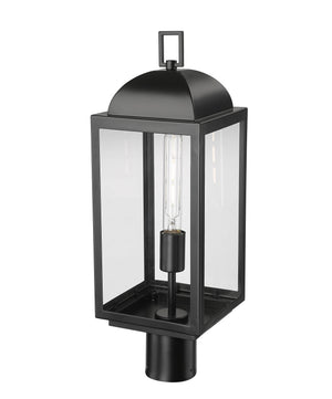 Post Top Lamps Beaufort Outdoor Post Top Lantern - Powder Coated Black - Clear Glass - 7in. Diameter - E26 Medium Base