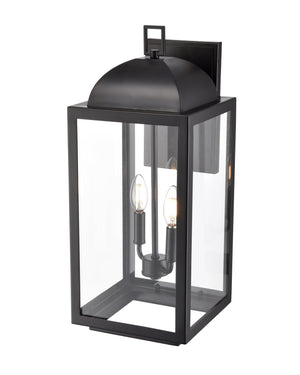 Wall Sconces Beaufort Outdoor Wall Sconce - Powder Coated Black - Clear Glass - 10in. Extension - E12 Candelabra Base