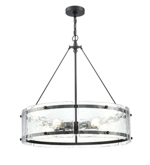 Pendant Fixtures Bennetti Pendant Fixture - Matte Black - Water Glass - 24.75in. Diameter - E26 Medium Base