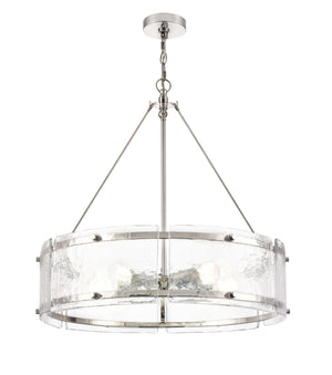 Pendant Fixtures Bennetti Pendant Fixture - Polished Nickel - Water Glass - 24.75in. Diameter - E26 Medium Base