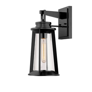 Wall Sconces Bolling Outdoor Wall Sconce - Powder Coat Black - Clear Glass - 10.75in Extension - E26 Medium Base