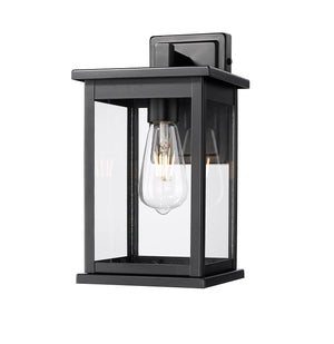 Wall Sconces Bowton II Outdoor Wall Sconce - Powder Coated Black - Clear Glass - 6.625in. Extension - E26 Medium Base