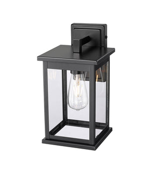 Wall Sconces Bowton II Outdoor Wall Sconce - Powder Coated Black - Clear Glass - 6.625in. Extension - E26 Medium Base