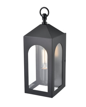 Wall Sconces Bratton Outdoor Wall Sconce - Powder Coated Black - Clear Glass - 6.5in. Extension - E26 Medium Base
